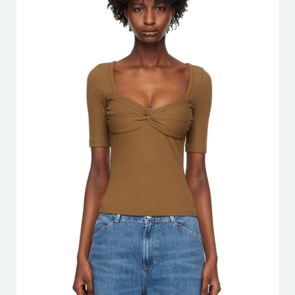 Citizens of Humanity Tan Short Sleeve Top size Large NWT